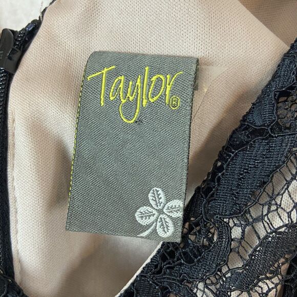 Taylor Black Lace Midi Dress Women's L (12-14) Flutter Sleeves Witchy Fairy Goth - Picture 8 of 11